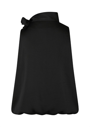 Veda drapy satin top Sort Neo Noir 